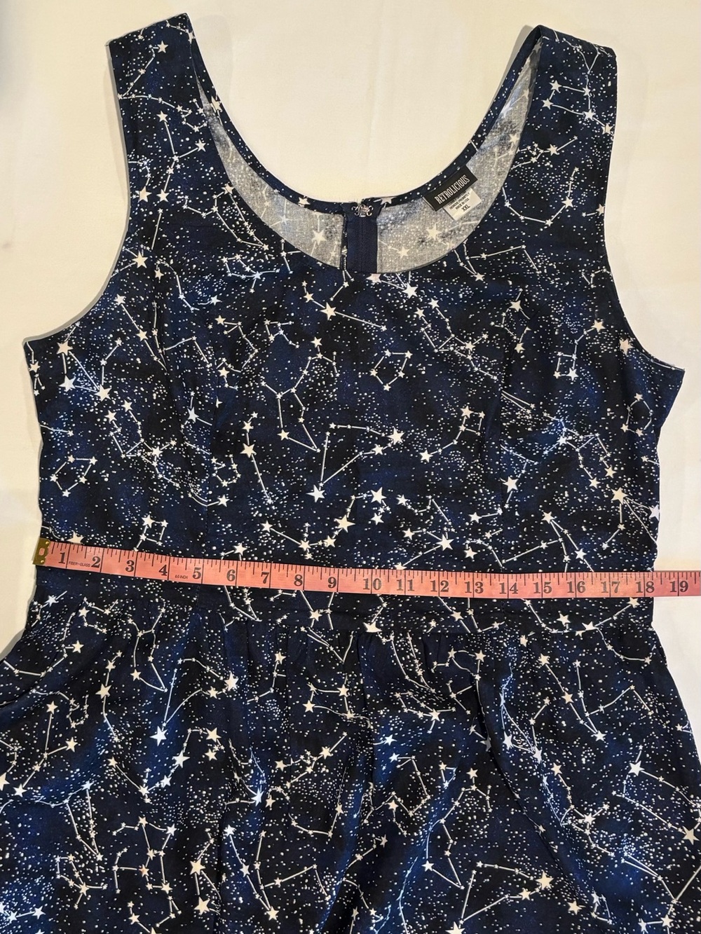 Navy Glow-in-the-Dark Constellation Print Sleeveless Dress - Picture 8 of 12